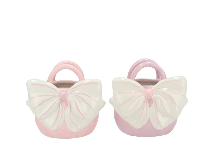 Yfke dreamy light pink/purple vase bag bow ass 18x14x17cm