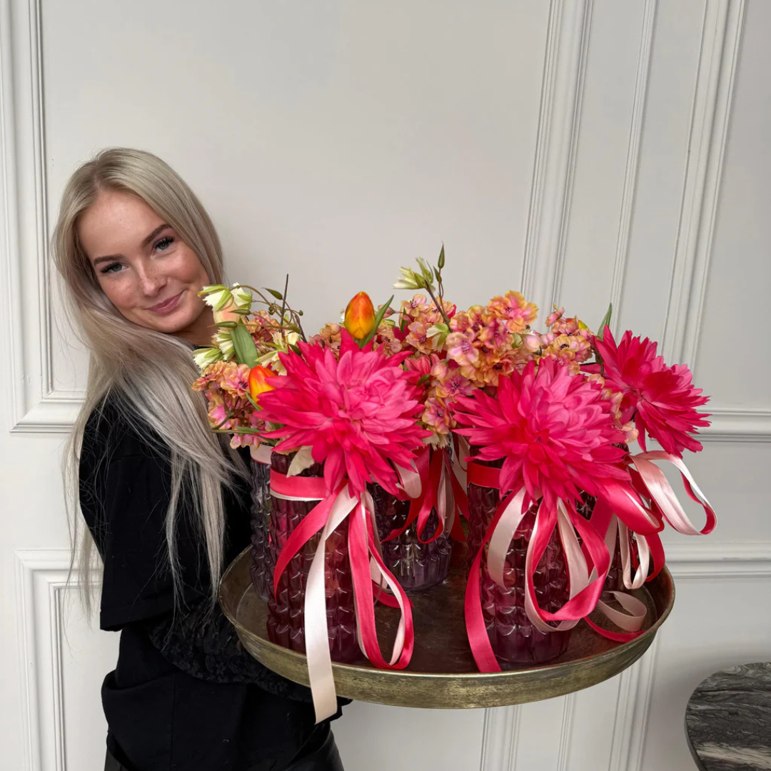 Milou zijdenboeket roze droom - inclusief vaas