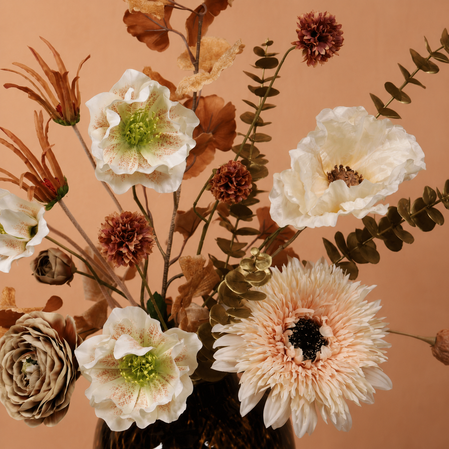 Details en natuurlijke structuren van zijden boeket Nude