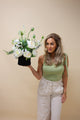 Flowerbox - Pure White - Modern - Luxe zijden bloemen boeket - Kunstbloemen van Sharon Flowers