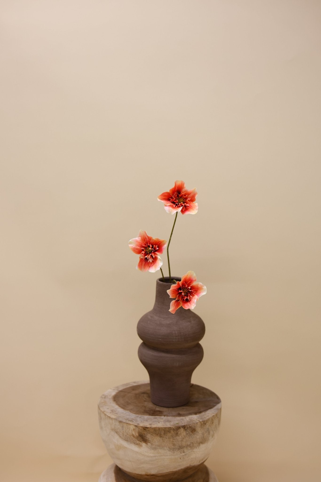 Helleborus Agri oranje 52 cm - Luxe zijden bloemen boeket - Kunstbloemen van Sharon Flowers