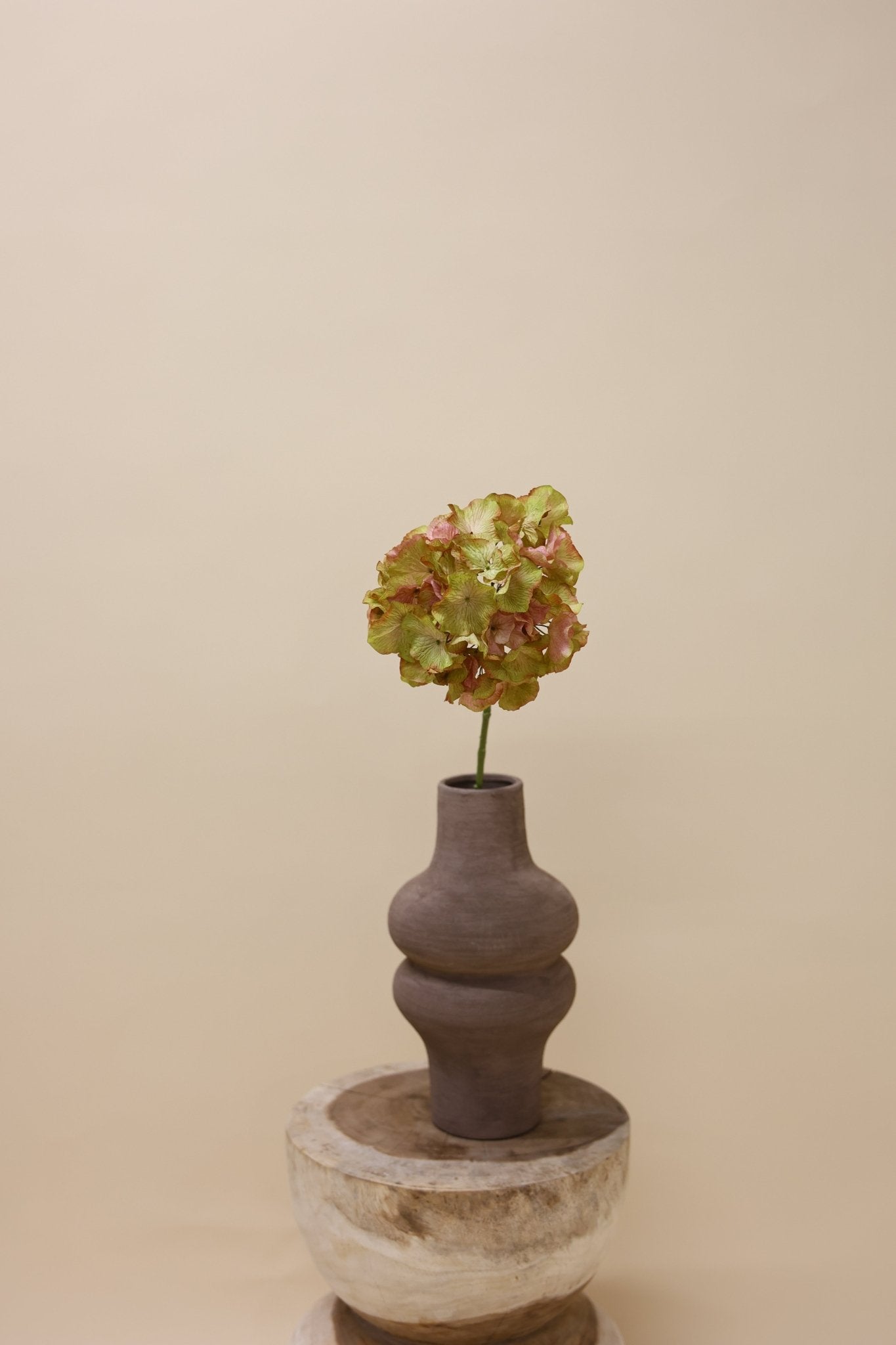 Hortensia steel groen/roz 72 cm - Luxe zijden bloemen boeket - Kunstbloemen van Sharon Flowers