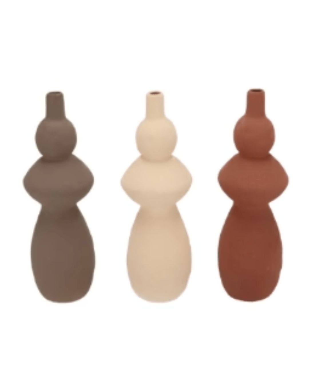 Indre woods brown/sand bottle 9x9x26cm - per stuk - 3 kleuren - Luxe zijden bloemen boeket - Kunstbloemen van Sharon Flowers