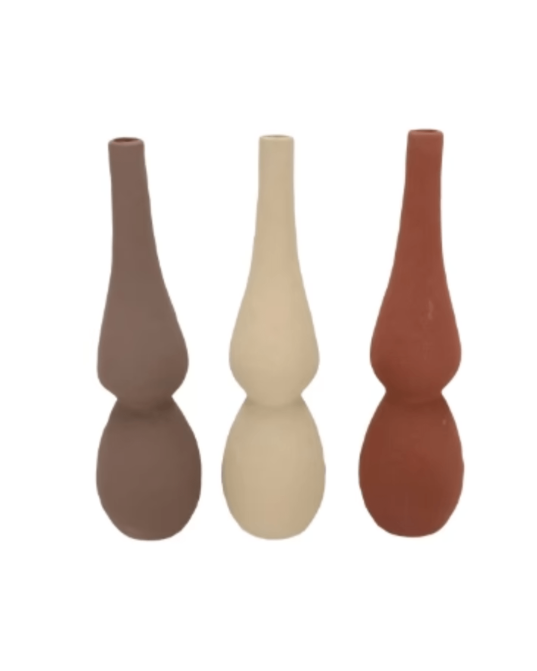 Indre woods brown/sand bottle 9x9x35cm - per stuk - 3 kleuren - Luxe zijden bloemen boeket - Kunstbloemen van Sharon Flowers