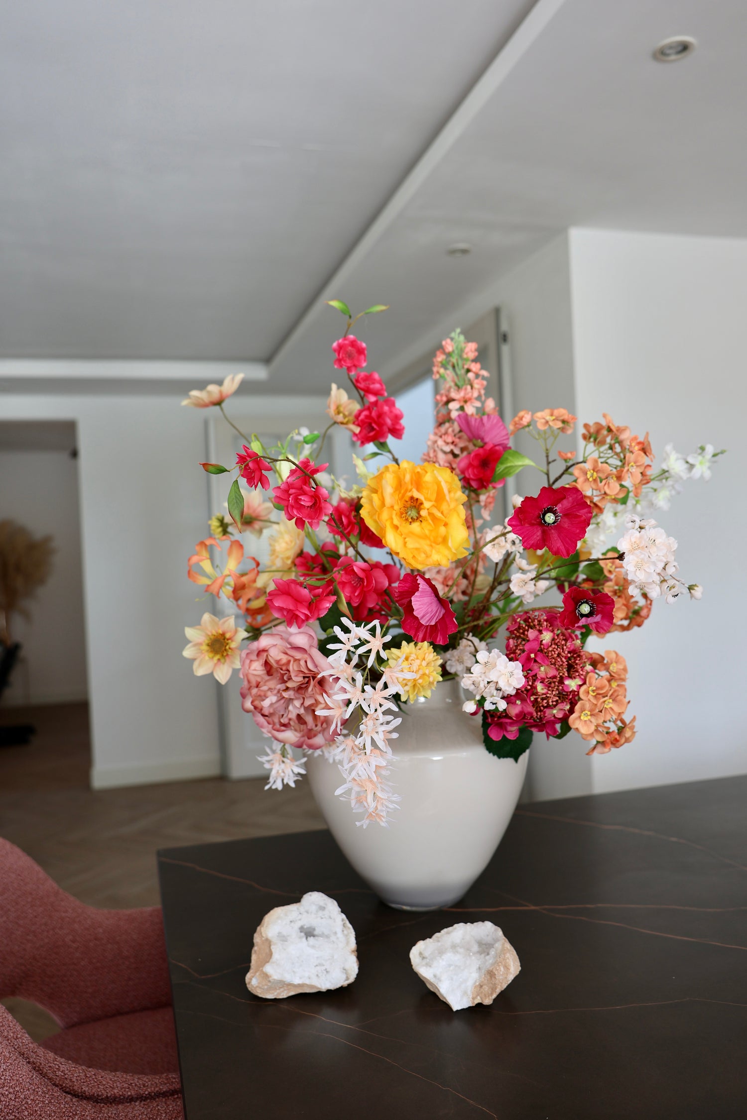 Zijdenboeket Kimmylien big - Kunstbloemen boeket - zijden bloemen