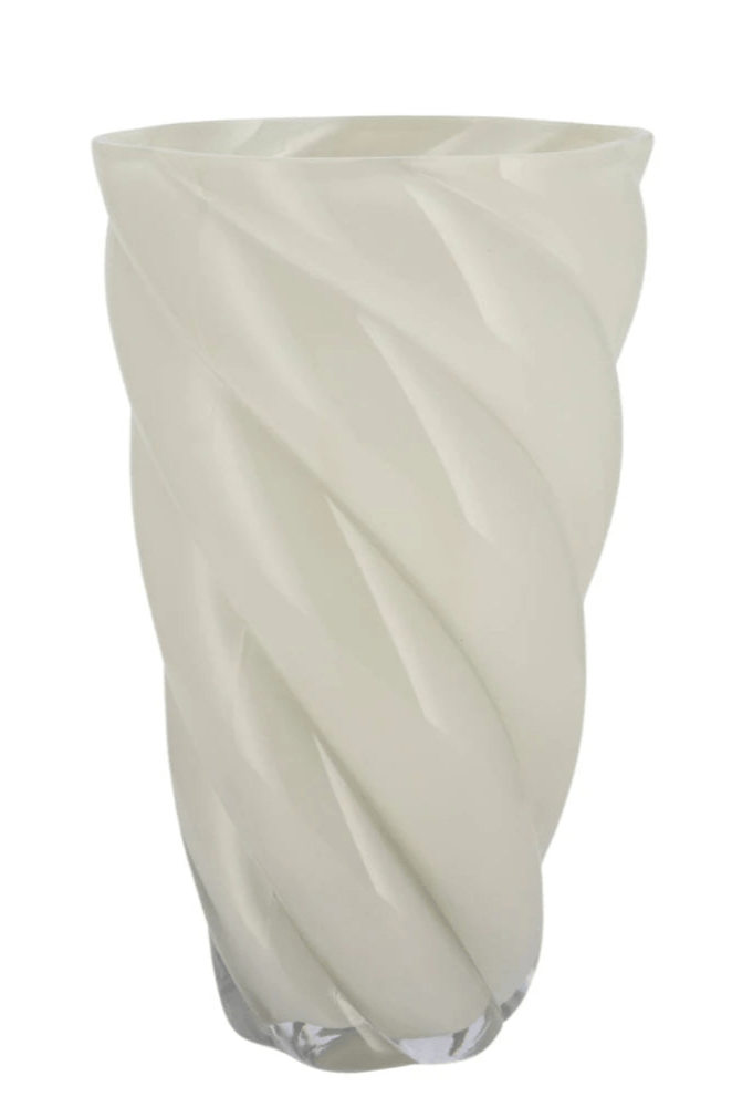 Mae Cozy white Vase Swirl - Luxe zijden bloemen boeket - Kunstbloemen van Sharon Flowers