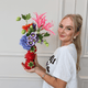 Milou zijdenboeket Fruitmix - inclusief vaas - Luxe zijden bloemen boeket - Kunstbloemen van Sharon Flowers