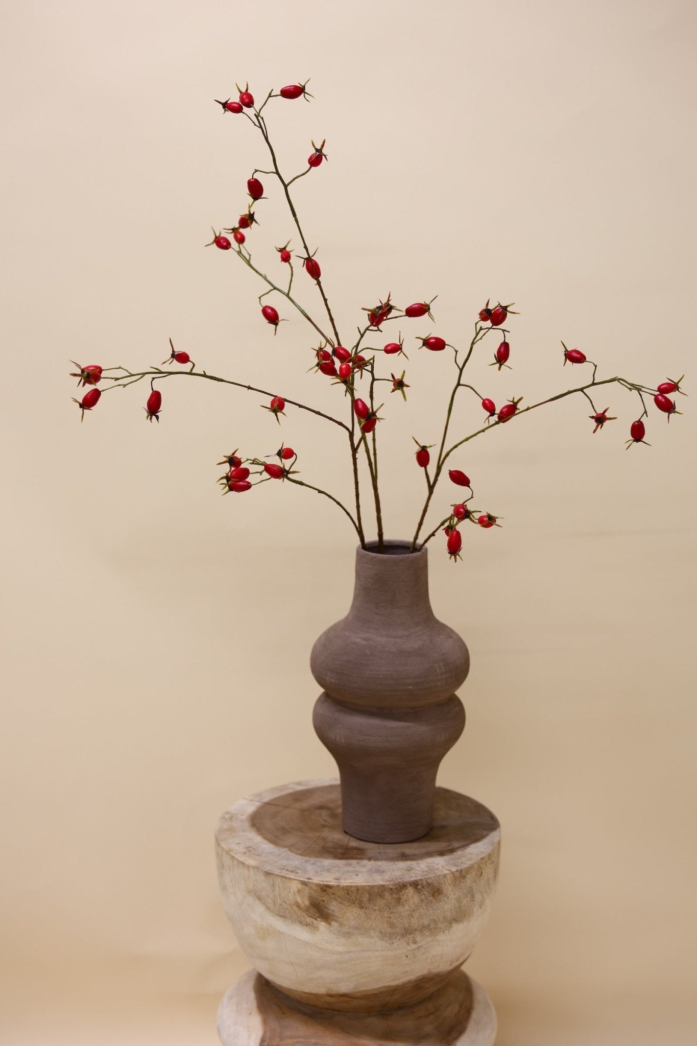 Rozenbottel rood 106cm - Luxe zijden bloemen boeket - Kunstbloemen van Sharon Flowers