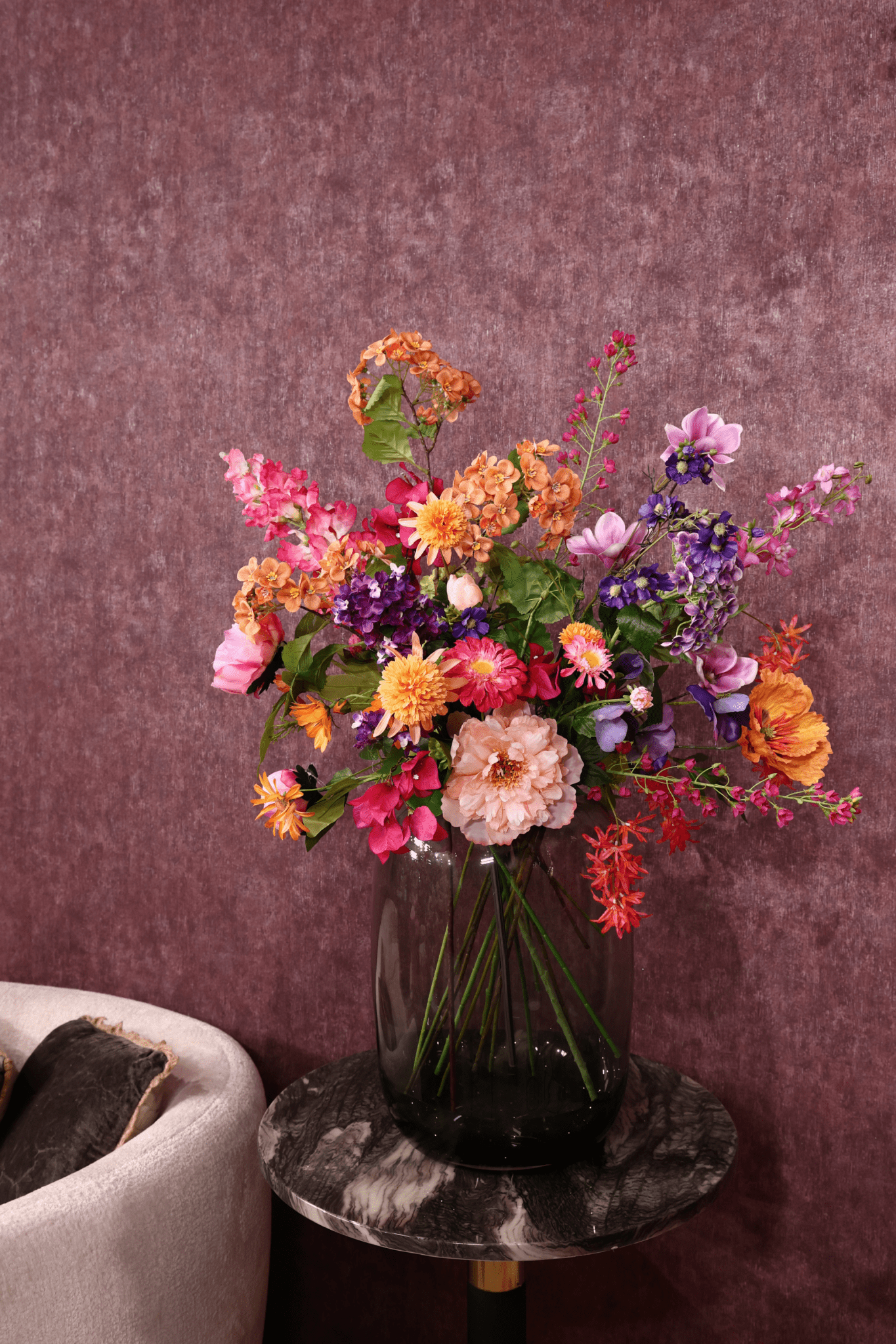 Sunset Luxueus - zijden boeket - Luxe zijden bloemen boeket - Kunstbloemen van Sharon Flowers