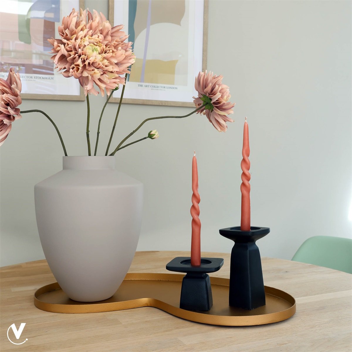 Vaas - Tugela beige - glas - Luxe zijden bloemen boeket - Kunstbloemen van Sharon Flowers