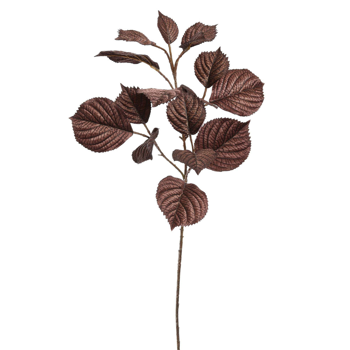 Losse zijden bloem Hortensiablad burgundy 110 cm