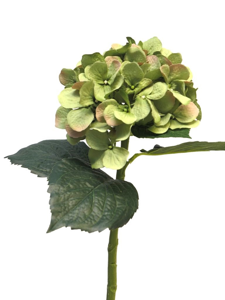 Hortensia 48 cm zijdenbloem kunstbloem groen