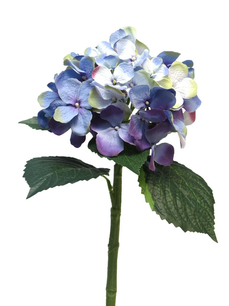 Hortensia 48 cm zijdenbloem kunstbloem blauw