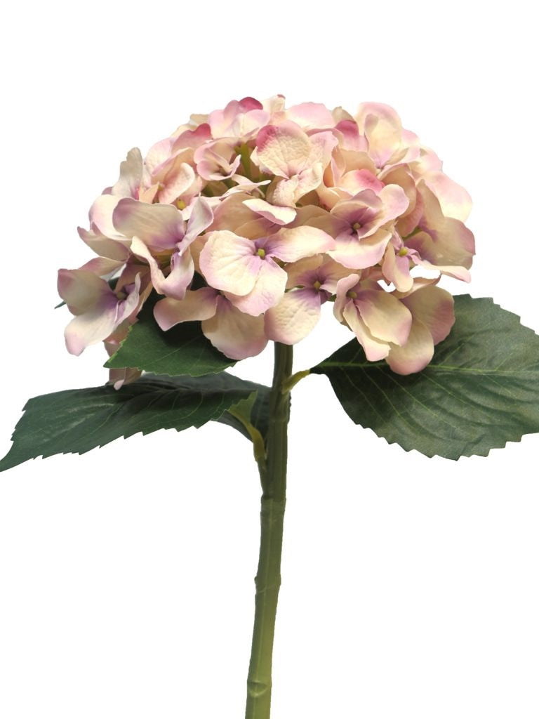 Hortensia 48 cm zijdenbloem kunstbloem oud roze