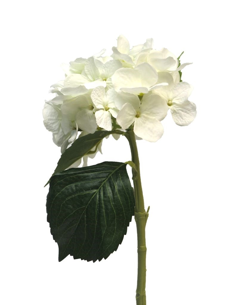 Hortensia 48 cm zijdenbloem kunstbloem crème
