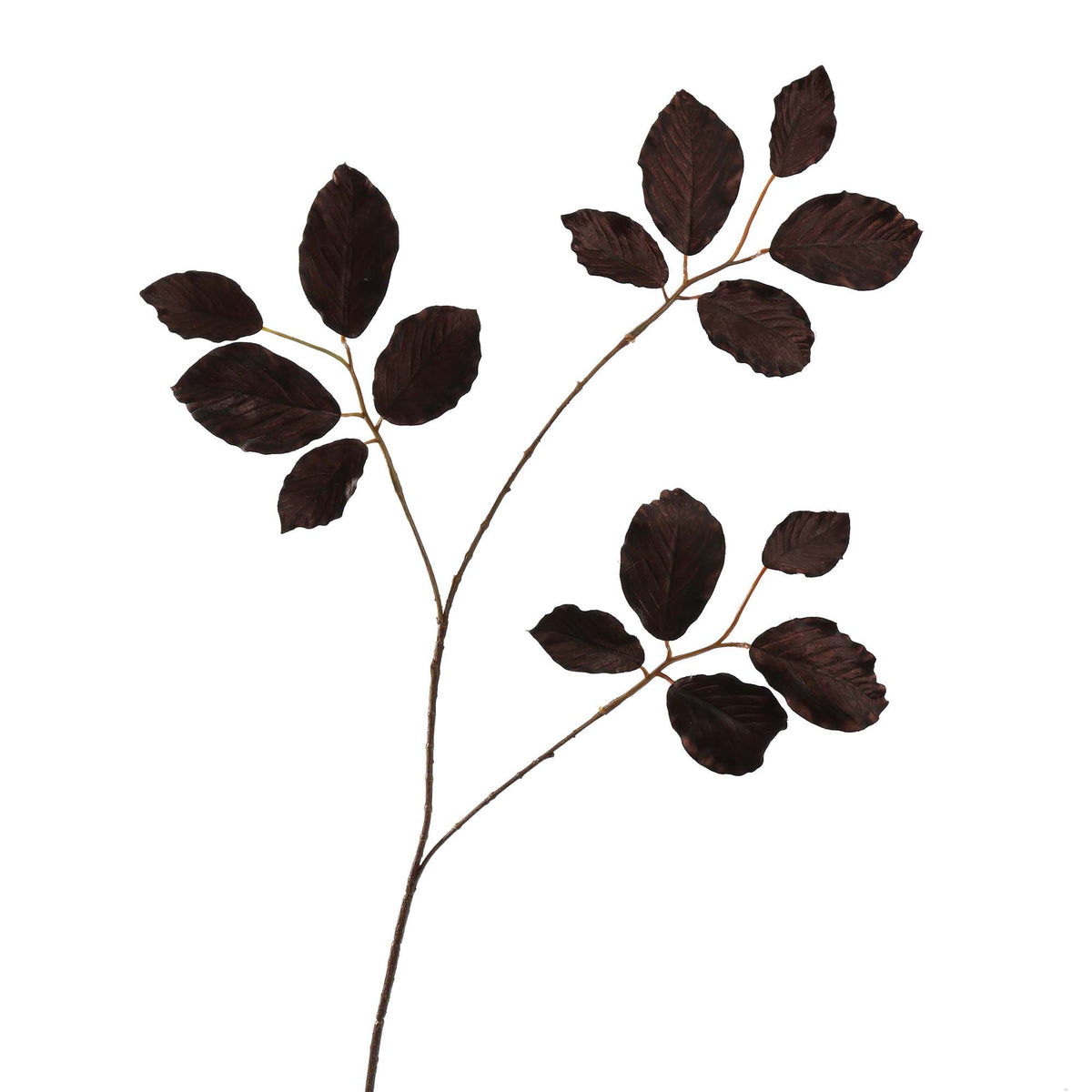 Losse zijden bloem Berkenblad donkerbruin 77 cm