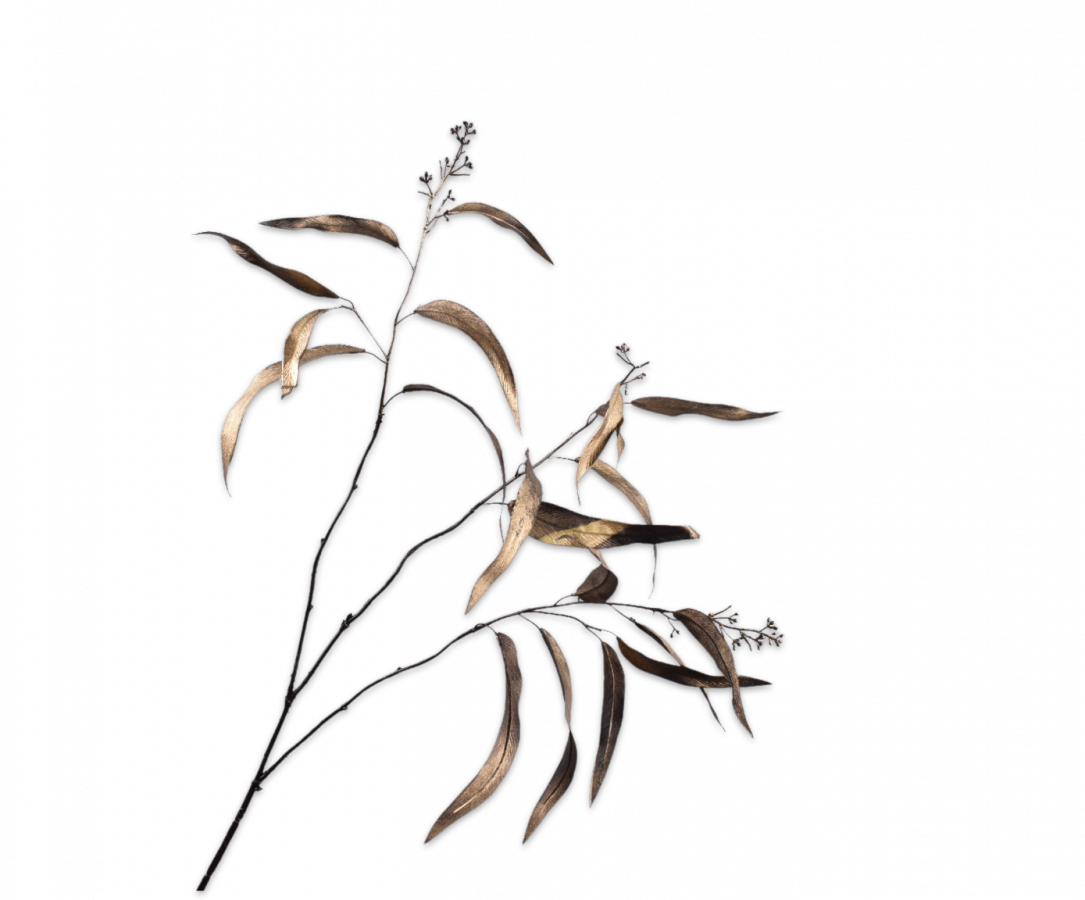 EUCALYPTUS TAK GOUD 98 cm- Zijden bloem - Kunst bloem - duurzaam