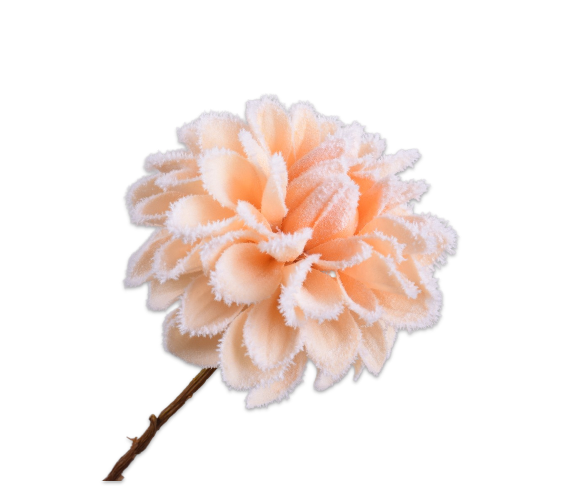 DAHLIA M/SNEEUW ZALM 55 cm- Zijden bloem - Kunst bloem -duurzaam
