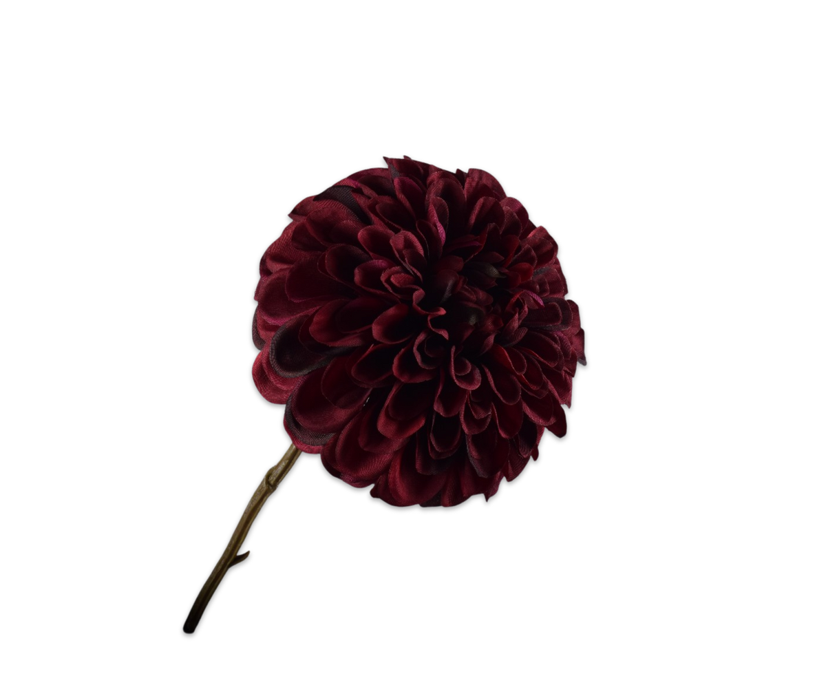 Losse zijden bloem Dahlia bordeaux 74 cm