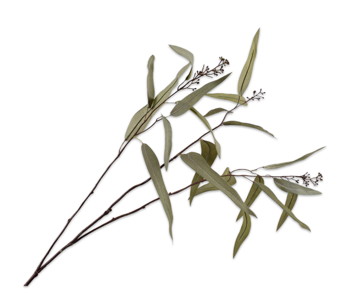 Losse zijden bloem Eucalyptus groen/grijs 97 cm
