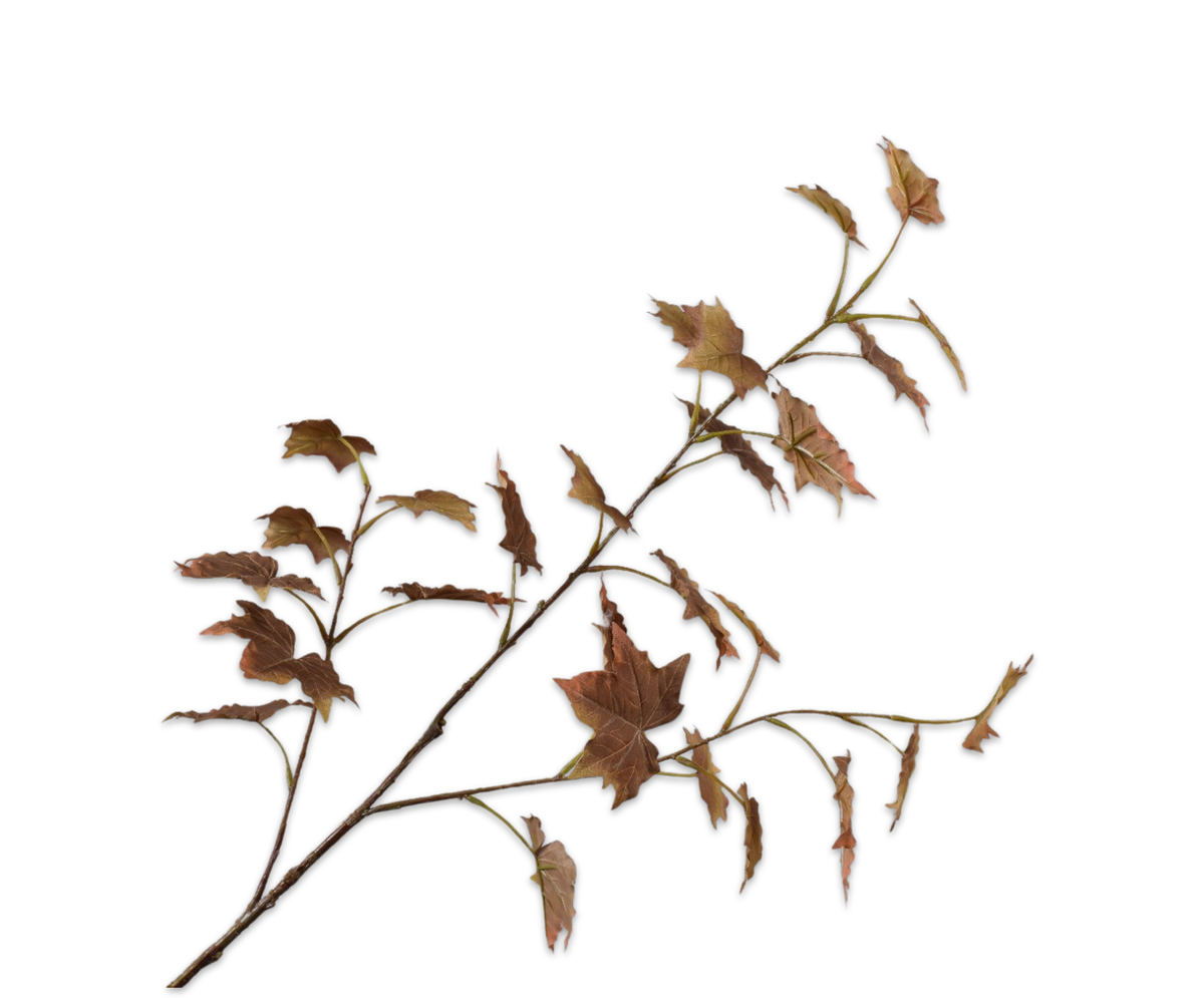 Losse zijden bloem Esdoorntak bruin 90 cm