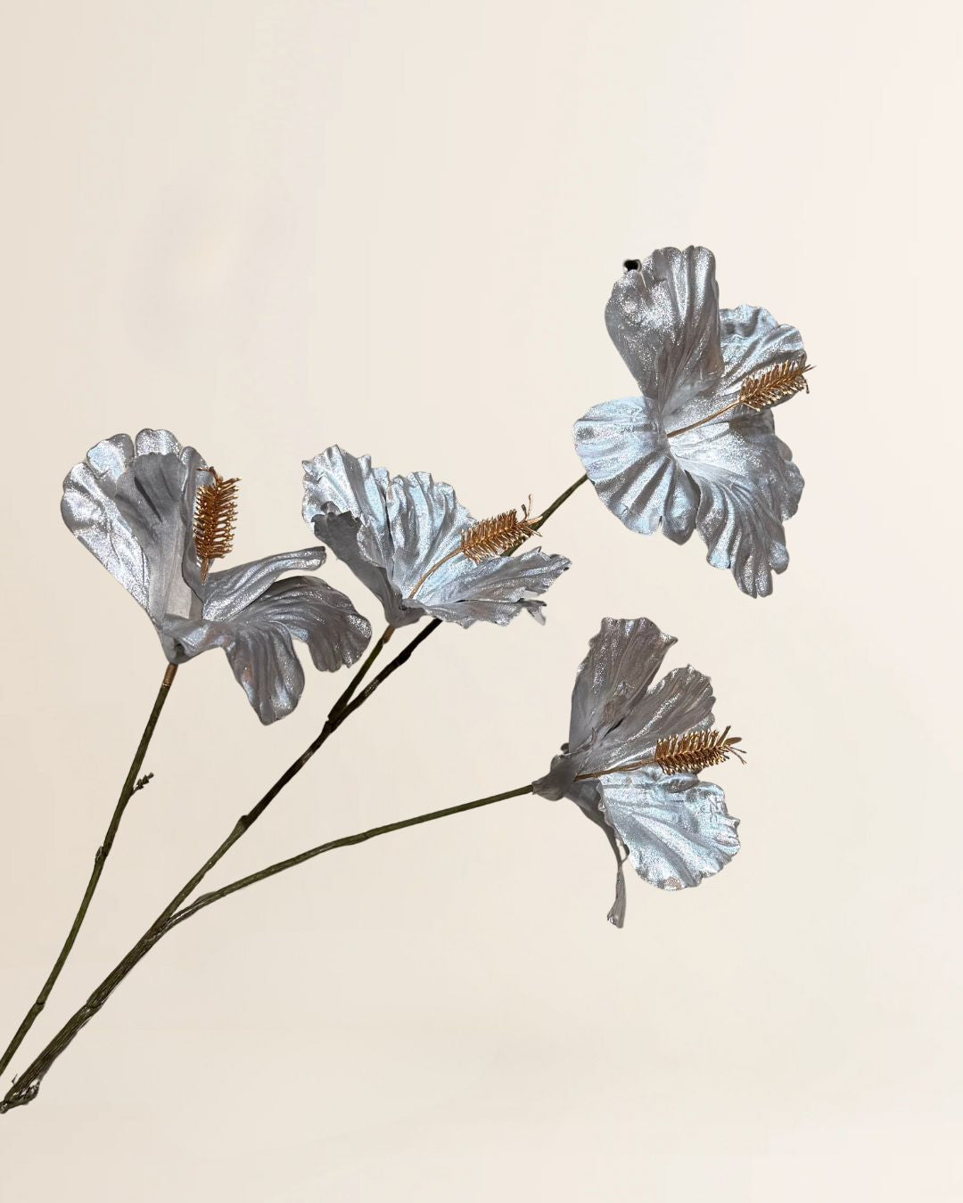 Hibiscus spray silver 82cm