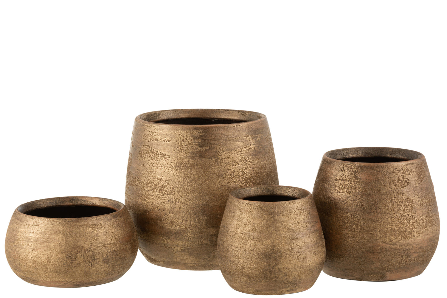 Flowerpot Irregular Rough Ceramic Gold Large