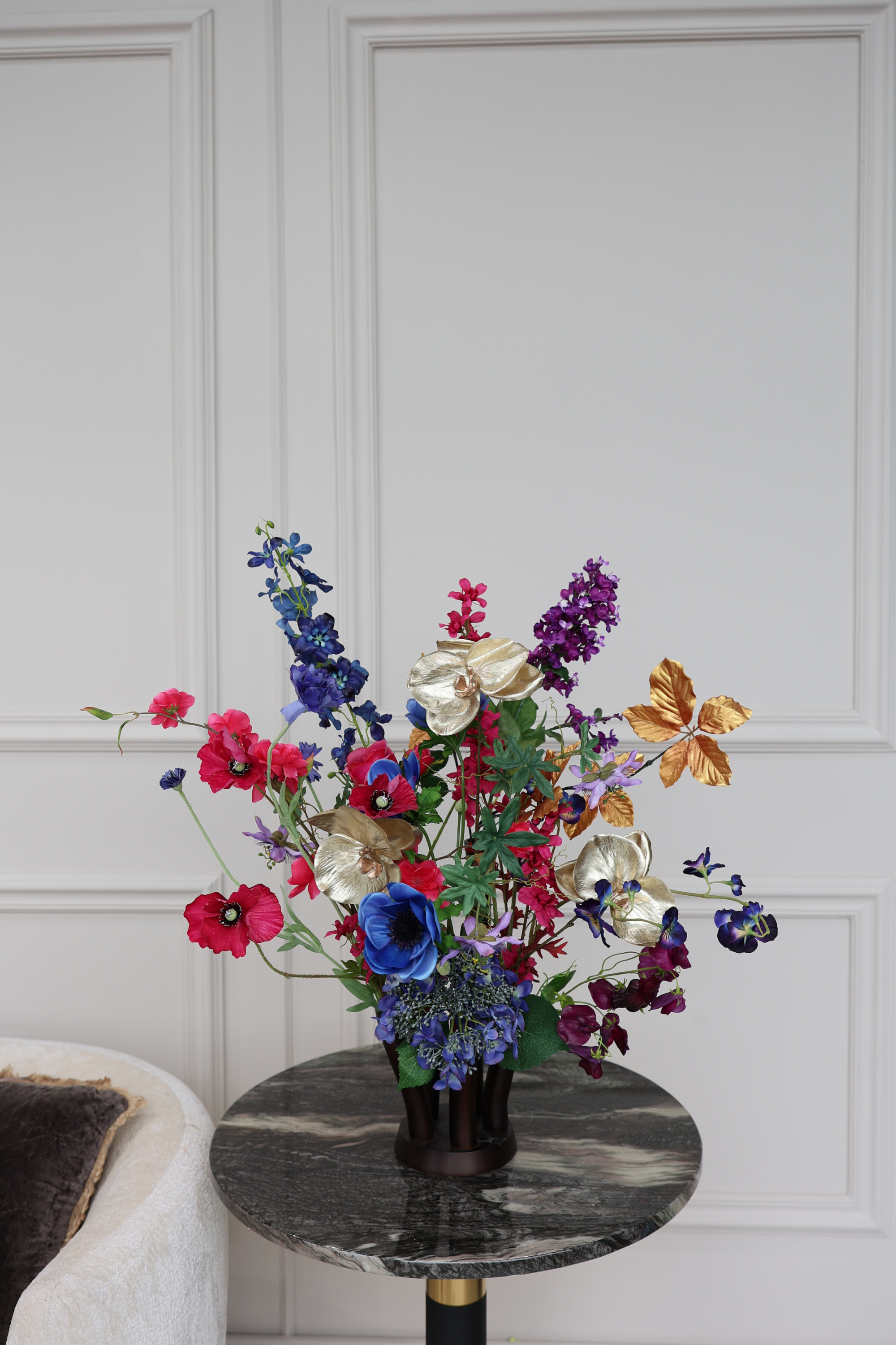 Zijdenboeket Celestial - incl vaas! - Kunstbloemen boeket - zijden bloemen