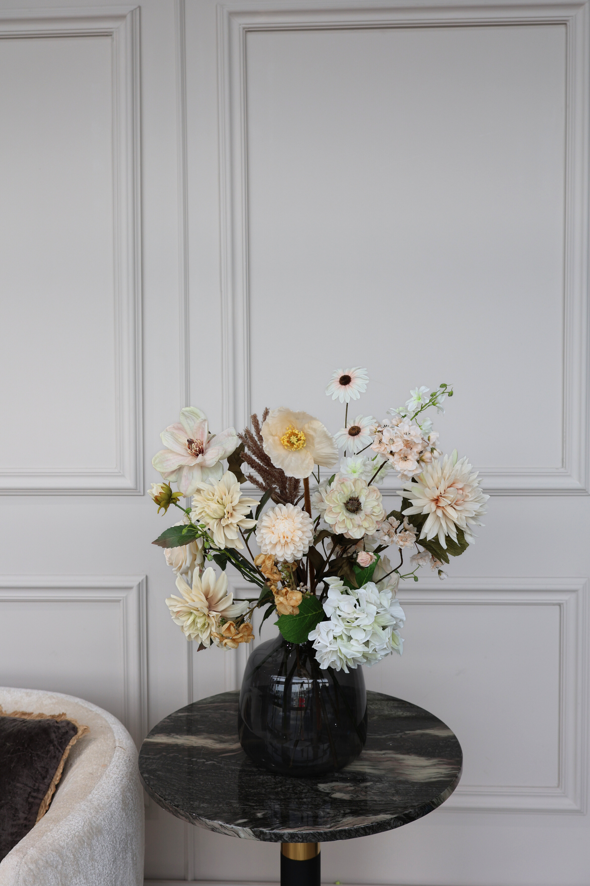 Zijdenboeket Nudéé - Kunstbloemen boeket - zijden bloemen