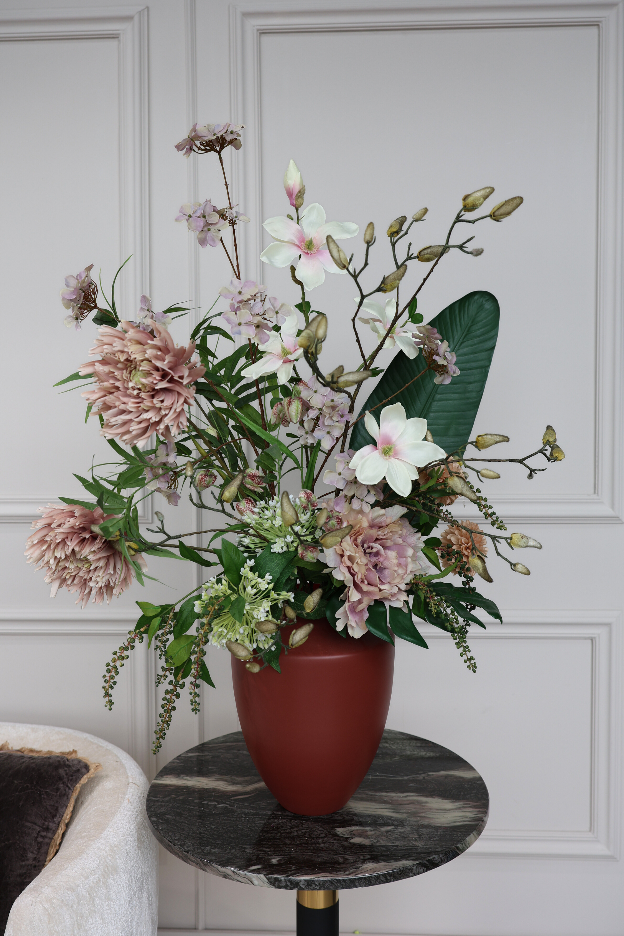 Zijdenboeket Riva- Kunstbloemen boeket - zijden bloemen