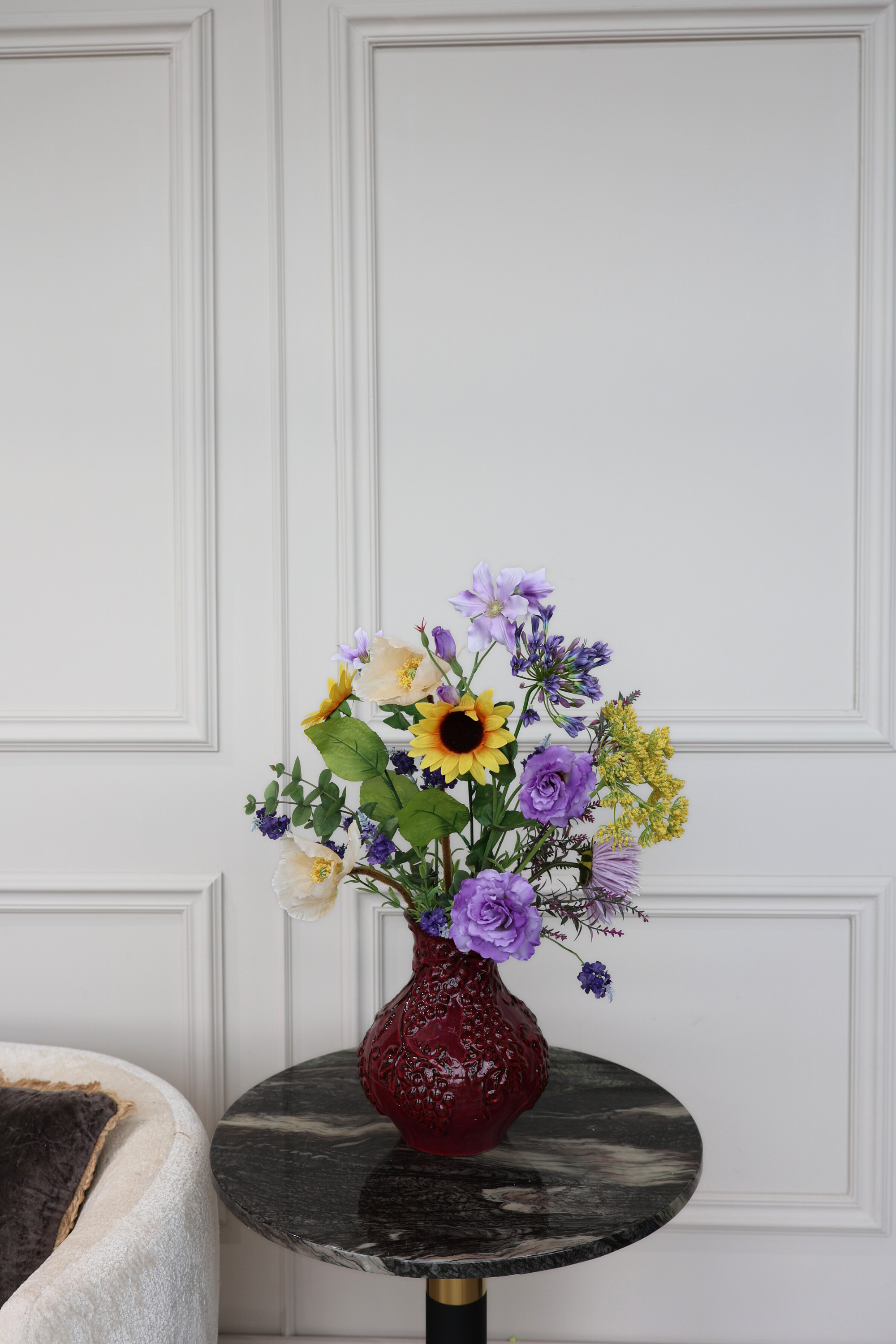 Zijdenboeket Solei - Kunstbloemen boeket - zijden bloemen