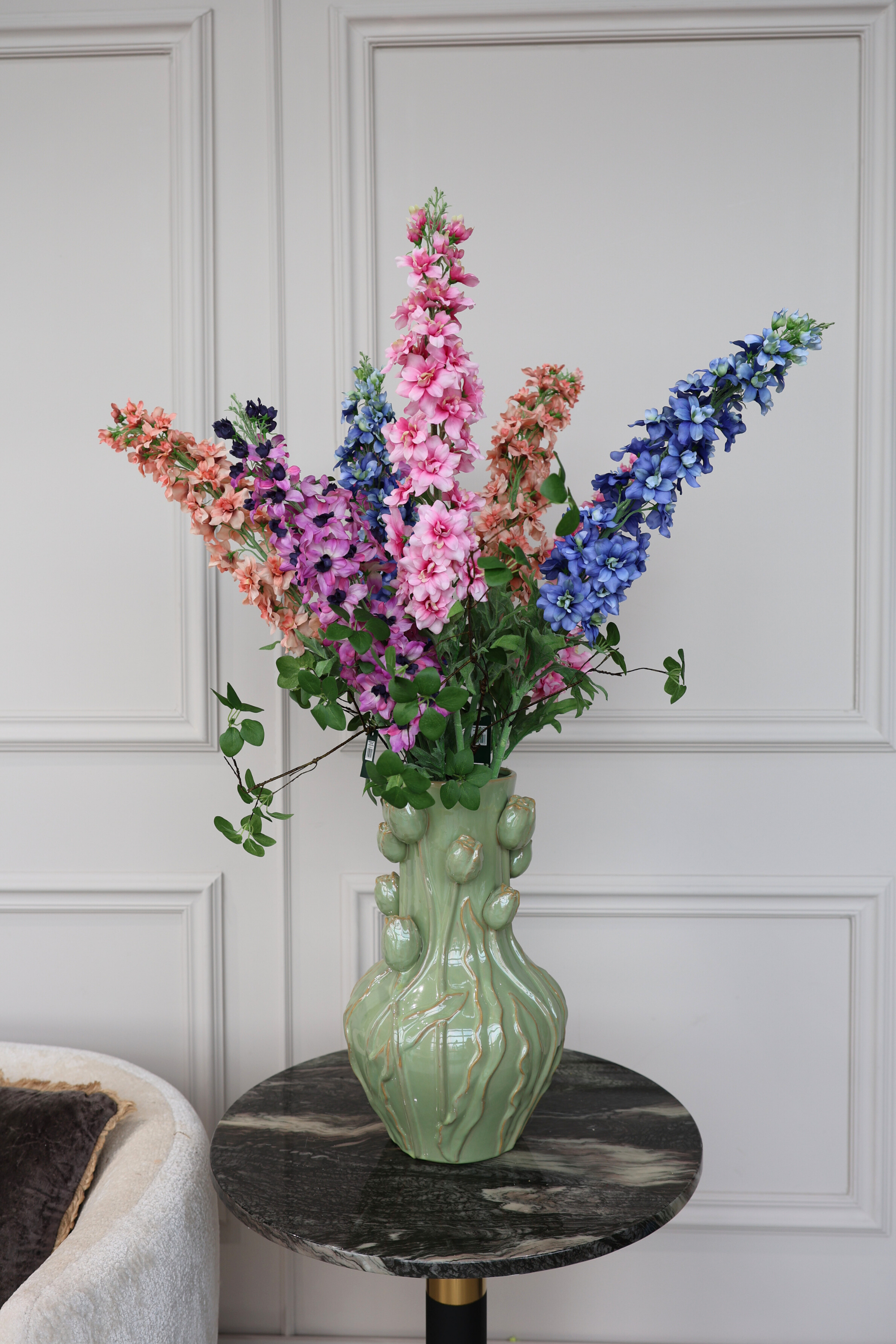 Zijdenboeket Roux - Kunstbloemen boeket - zijden bloemen