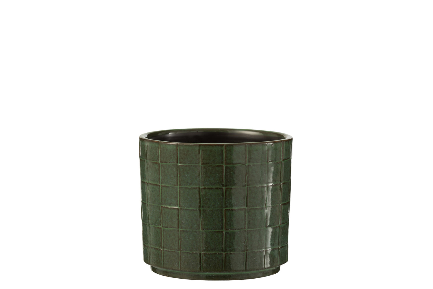 Flowerpot Square Ceramic Green Medium