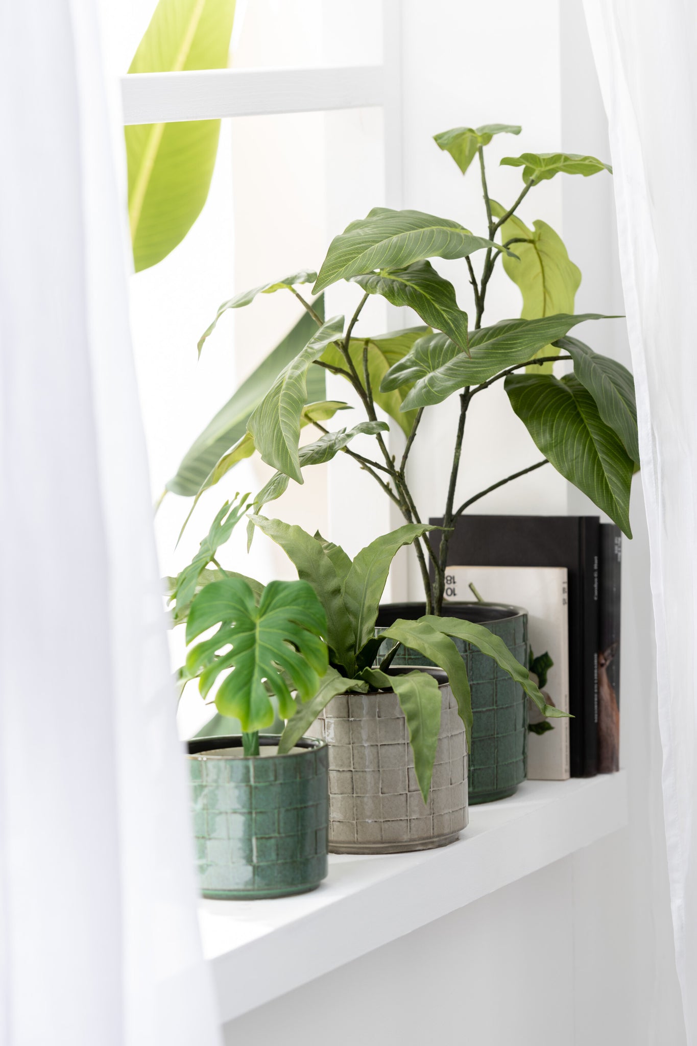 Flowerpot Square Ceramic Green Medium