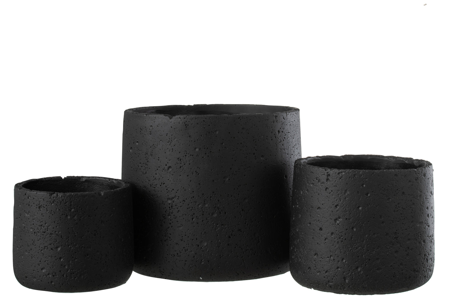Flower Pot Potine Cement Black Large