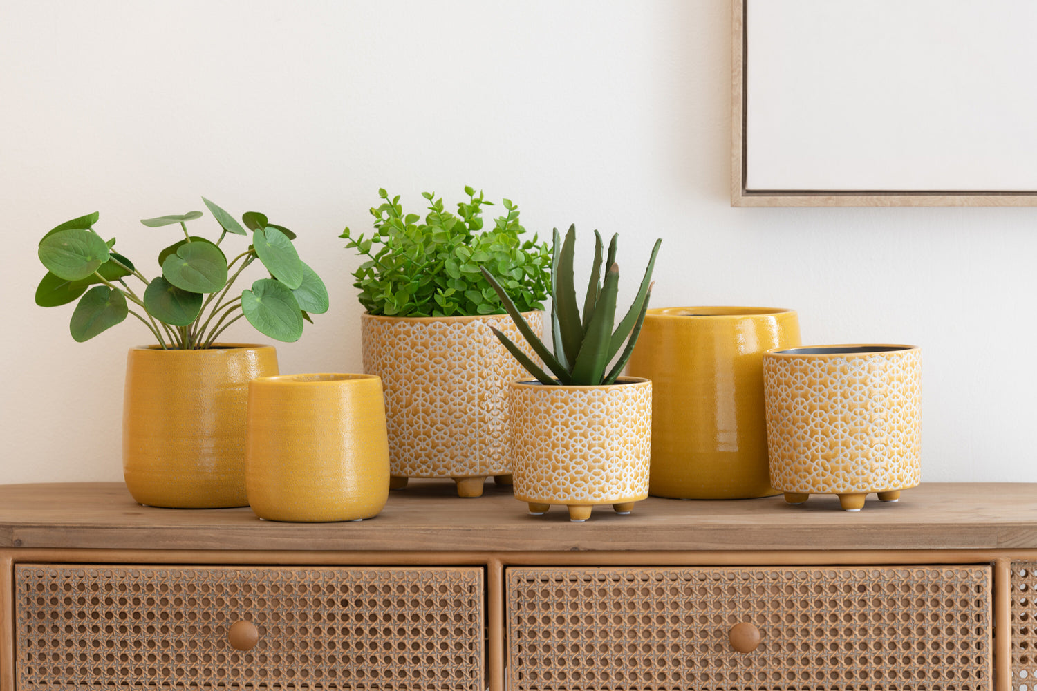 Flowerpot Flower Ceramic Ochre Medium