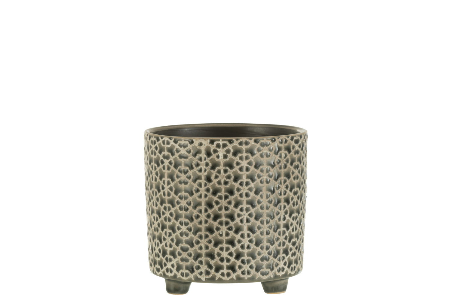 Flowerpot Flower Ceramic Grey/Blue Medium