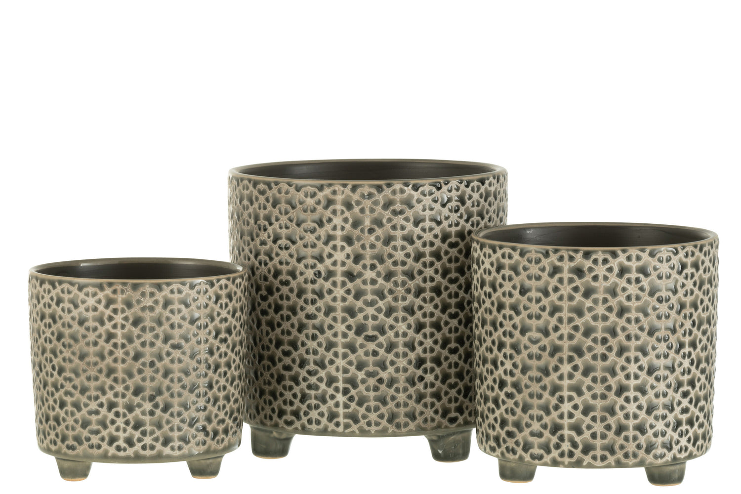 Flowerpot Flower Ceramic Grey/Blue Large