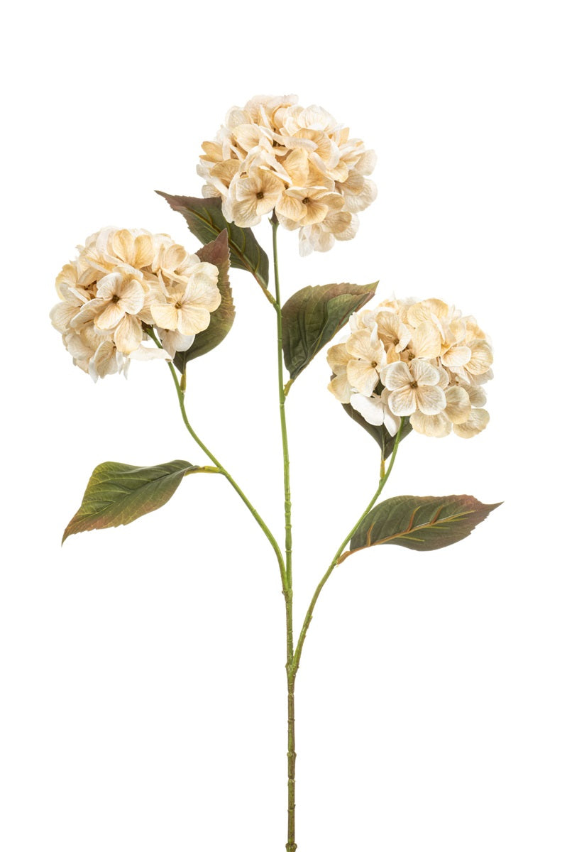 Losse zijden bloem Hortensia crème 77 cm