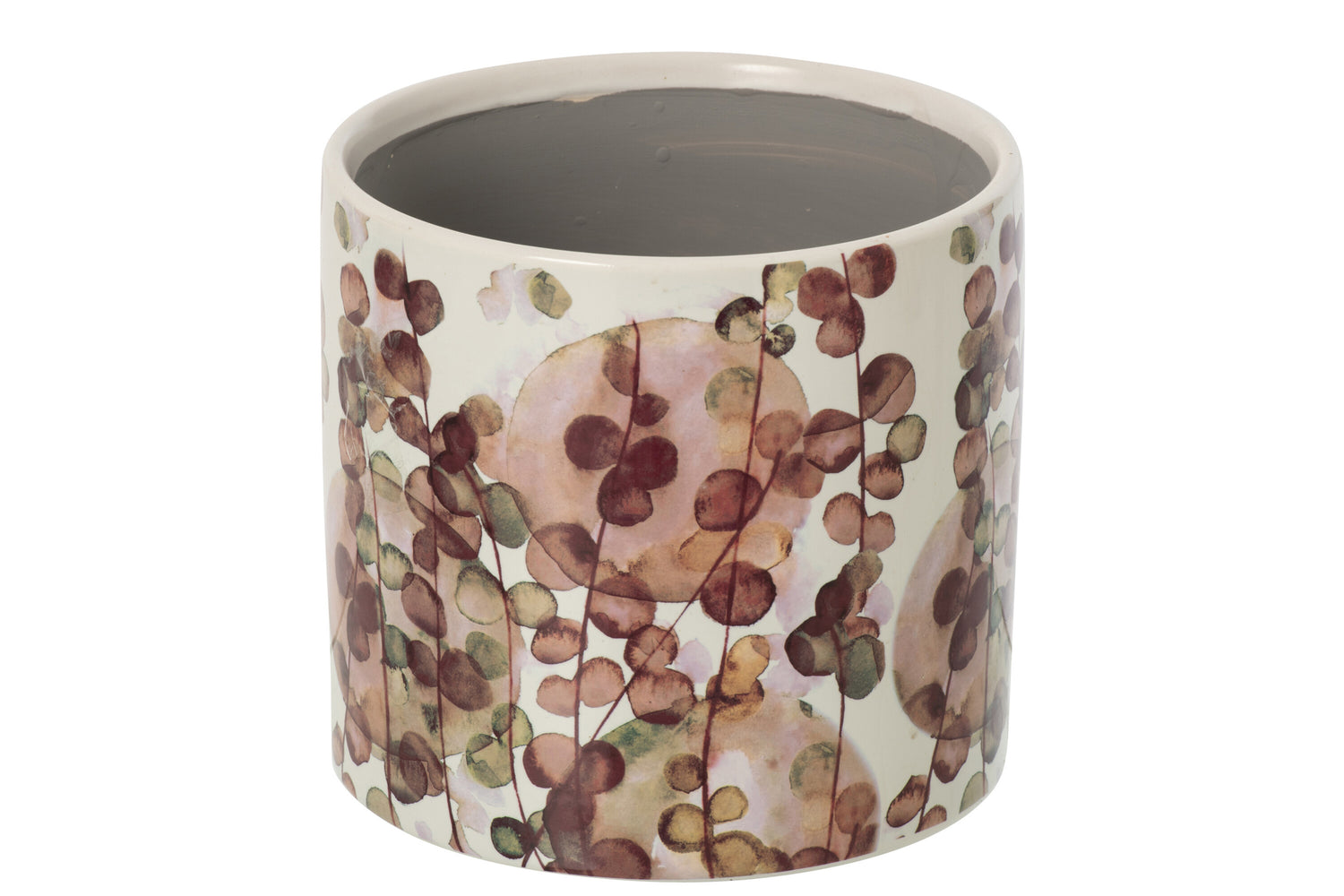 Flowerpot Ceramic Dark Red/White Large