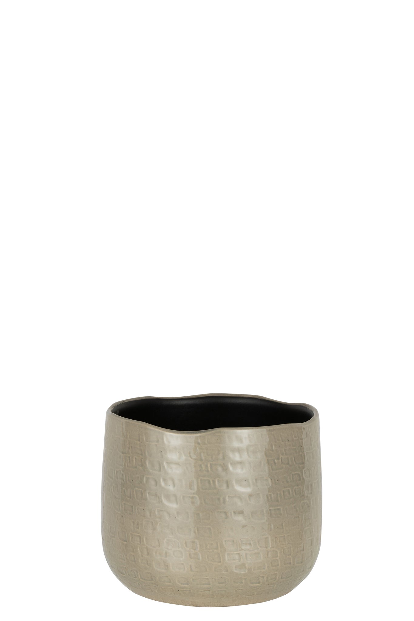 Flowerpot Pattern Ceramic Light Grey Medium