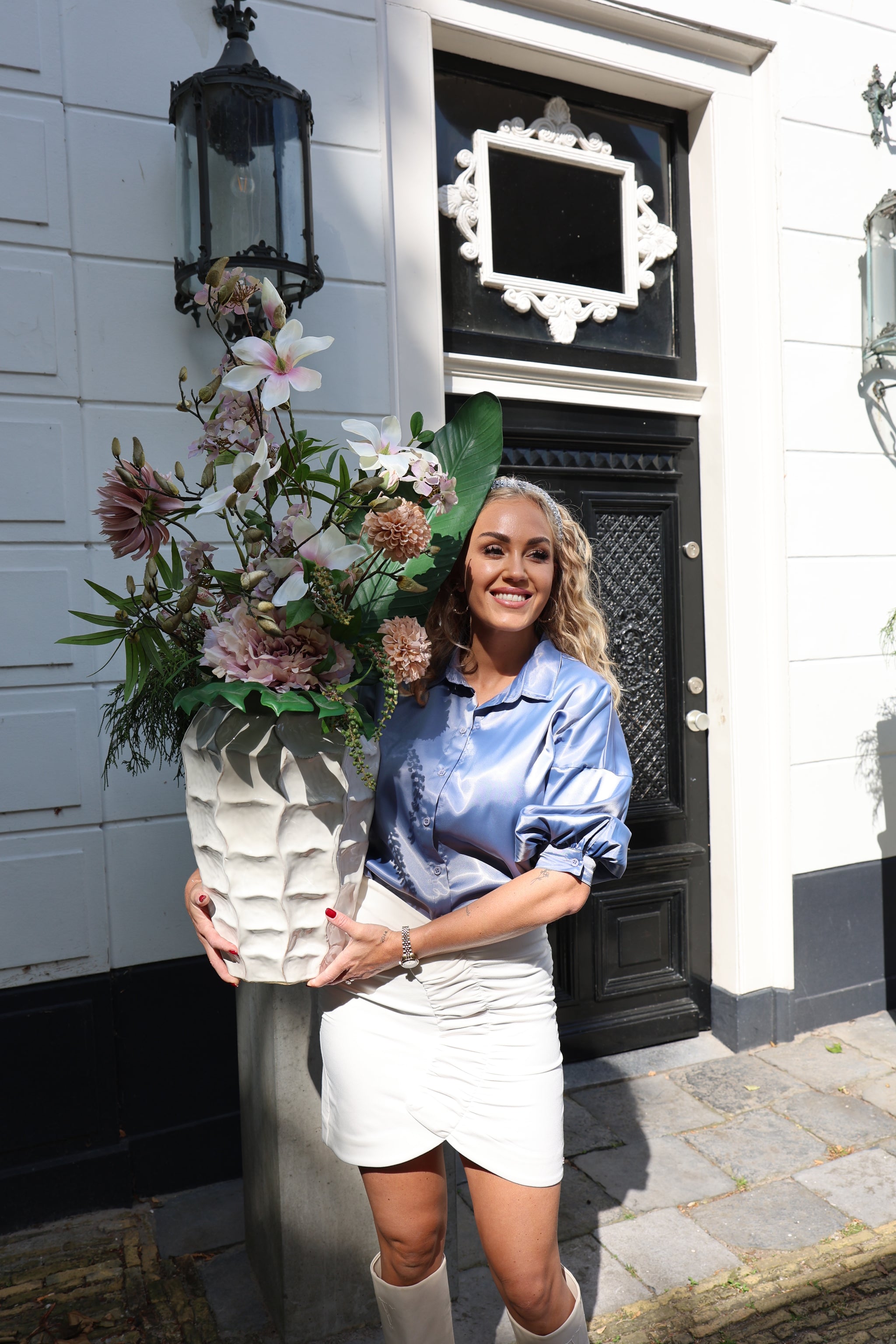 Zijdenboeket Riva- Kunstbloemen boeket - zijden bloemen