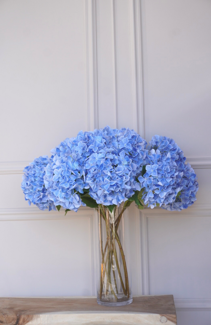 Hortensia Blauw - 90 cm - Losse zijden bloemen