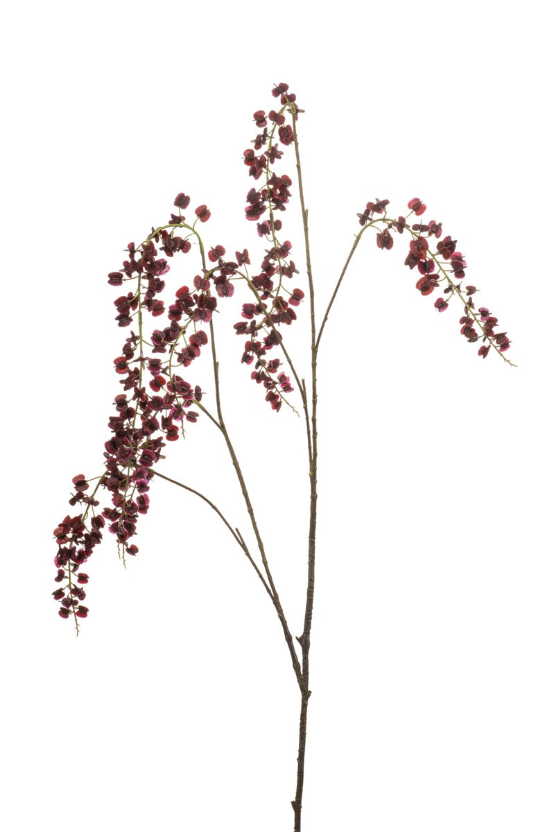 Losse zijden bloem Kruidkers bordeaux 110 cm