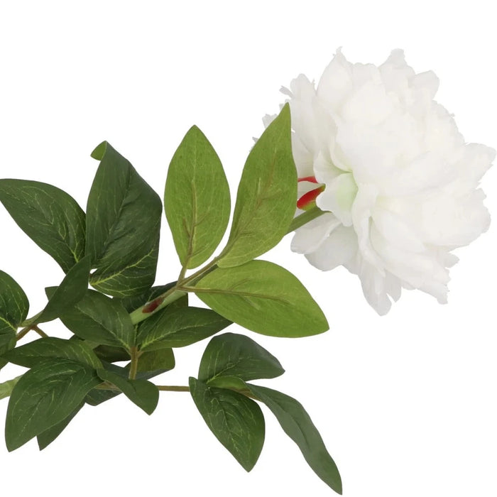 Silk peony tak white 71cm - Zijden bloem - Kunst bloem -duurzaam