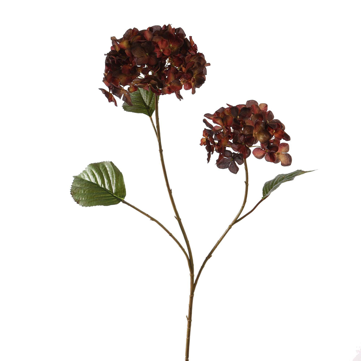 Losse zijden bloem Hortensia donkerrood 82 cm