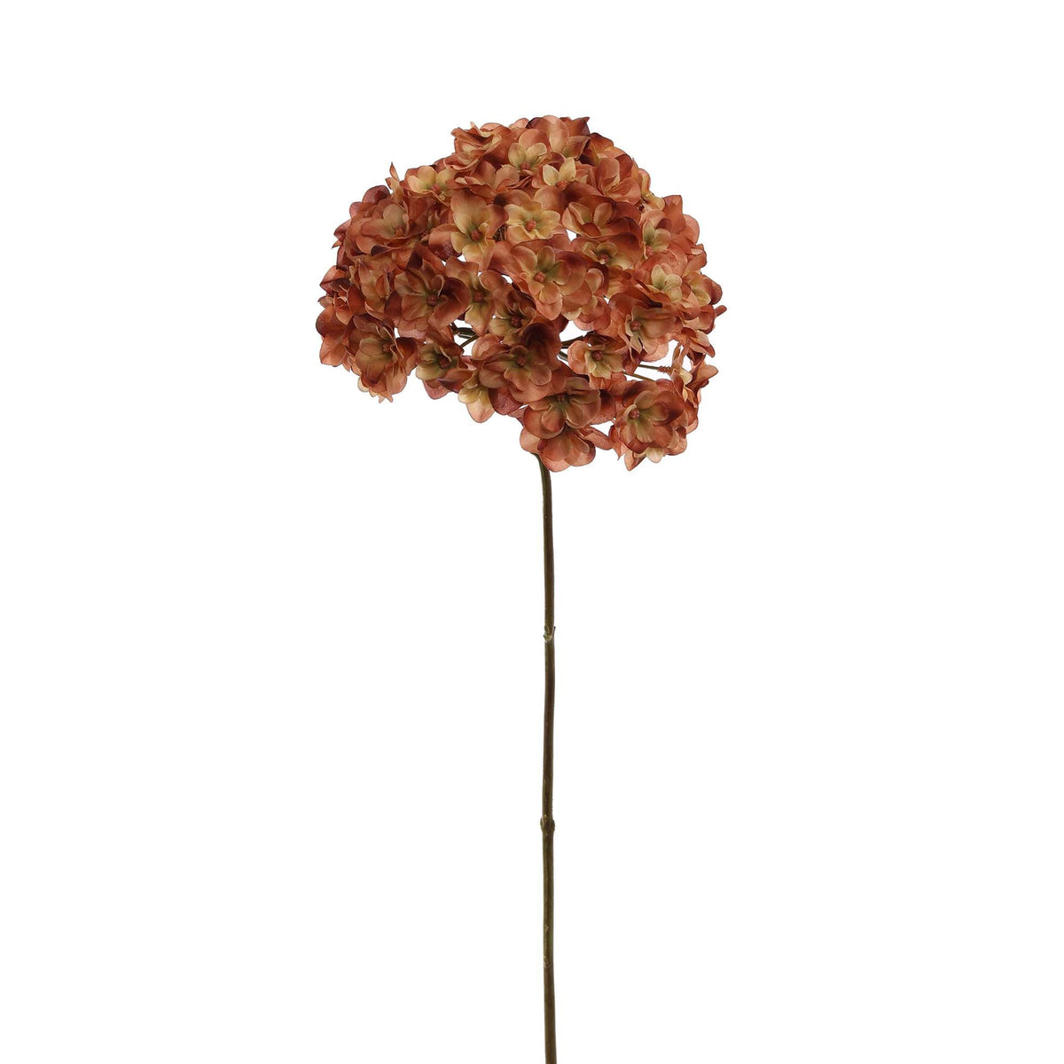 Losse zijden bloem Hortensia bruin 74 cm