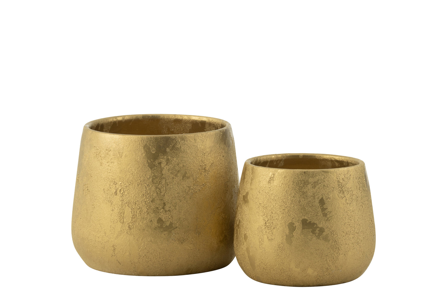 Flowerpot Round Ceramic Gold Large