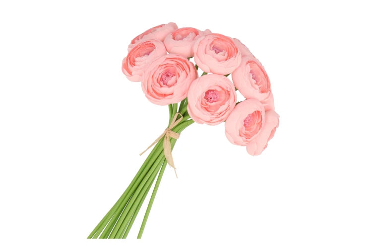 Silk ranunculus bouquet 10x peach 32cm