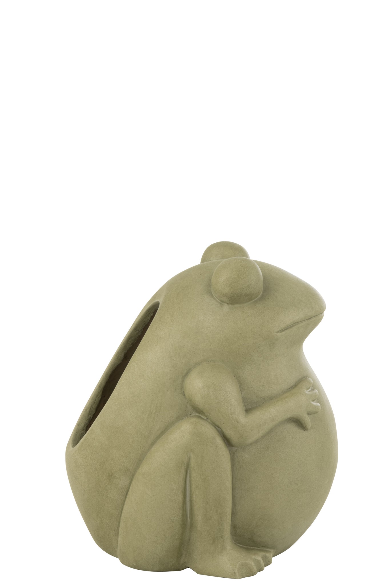 Flowerpot Frog  Clay Green Large